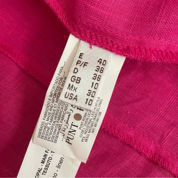 Punt Roma 100% Linen Blazer Jacket Sz 10 Pink 3/4 Sleeve Office Summer Feminine - Picture 10 of 12